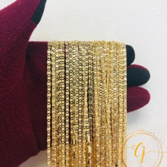 Cadena Valentino 20" 14K Para Hombres Necklace Chain GF for Mens Gifts Elegance - Picture 3 of 5